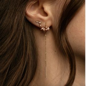 WWAKE Blush Pearl Cloudburst Threader earrings (limited edition)